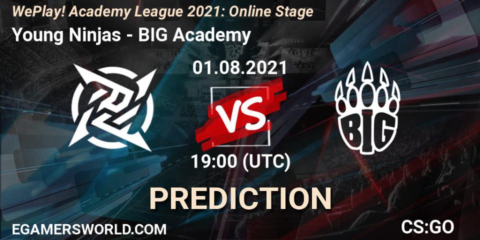 Prognose für das Spiel Young Ninjas VS BIG Academy. 01.08.2021 at 19:00. Counter-Strike (CS2) - WePlay Academy League Season 1: Online Stage