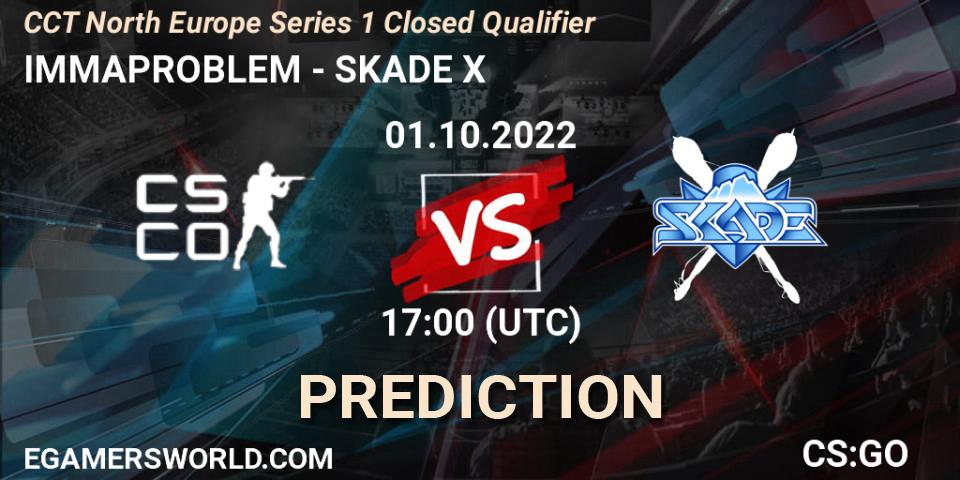 Prognose für das Spiel IMMAPROBLEM VS SKADE X. 01.10.2022 at 17:00. Counter-Strike (CS2) - CCT North Europe Series 1 Closed Qualifier