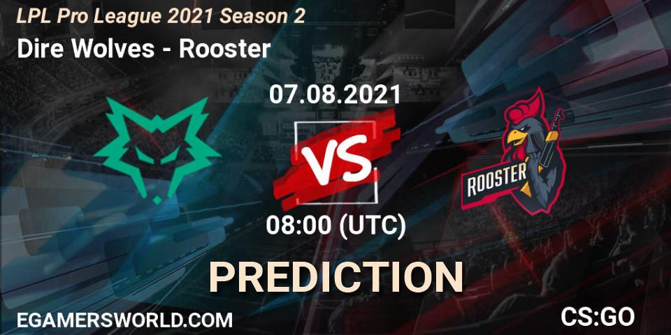 Prognose für das Spiel Dire Wolves VS Rooster. 03.08.2021 at 08:00. Counter-Strike (CS2) - LPL Pro League 2021 Season 2