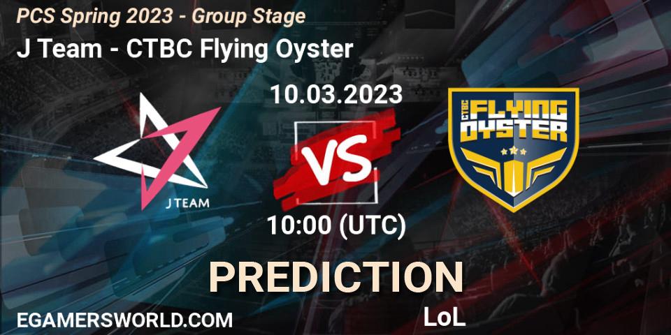 Prognose für das Spiel J Team VS CTBC Flying Oyster. 18.02.23. LoL - PCS Spring 2023 - Group Stage