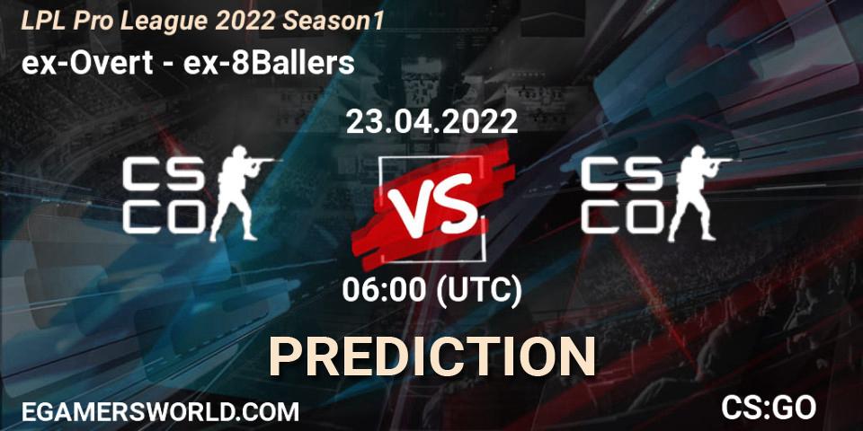 Prognose für das Spiel ex-Overt VS ex-8Ballers. 23.04.22. CS2 (CS:GO) - LPL Pro League 2022 Season 1