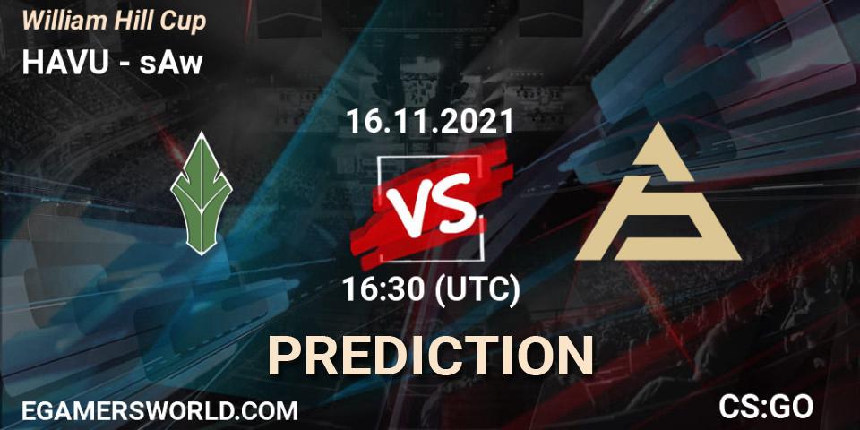 Prognose für das Spiel HAVU VS sAw. 16.11.2021 at 16:30. Counter-Strike (CS2) - William Hill Cup