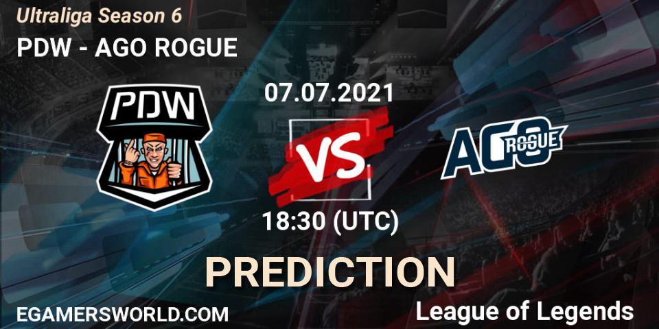 Prognose für das Spiel PDW VS AGO ROGUE. 15.06.2021 at 16:30. LoL - Ultraliga Season 6