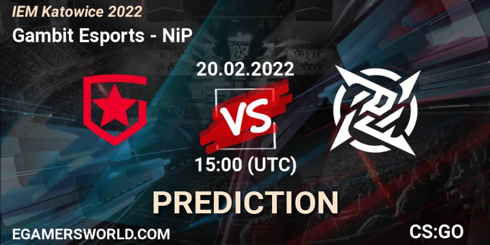 Prognose für das Spiel Gambit Esports VS NiP. 20.02.22. CS2 (CS:GO) - IEM Katowice 2022
