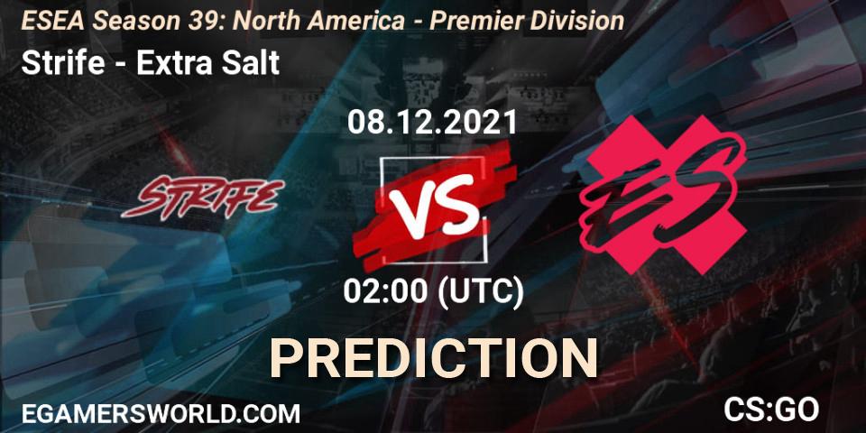 Prognose für das Spiel Strife VS Extra Salt. 08.12.21. CS2 (CS:GO) - ESEA Season 39: North America - Premier Division