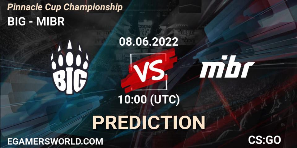 Prognose für das Spiel BIG VS MIBR. 08.06.2022 at 10:25. Counter-Strike (CS2) - Pinnacle Cup Championship