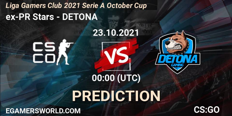 Prognose für das Spiel ex-PR Stars VS DETONA. 22.10.21. CS2 (CS:GO) - Liga Gamers Club 2021 Serie A October Cup
