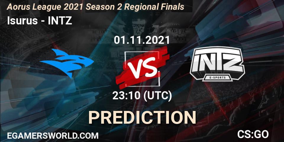 Prognose für das Spiel Isurus VS INTZ. 01.11.2021 at 23:10. Counter-Strike (CS2) - Aorus League 2021 Season 2 Regional Finals
