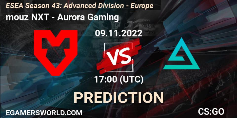 Prognose für das Spiel mouz NXT VS Aurora. 09.11.22. CS2 (CS:GO) - ESEA Season 43: Advanced Division - Europe