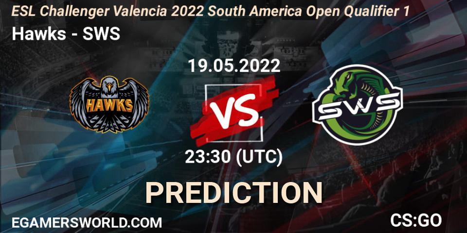 Prognose für das Spiel Hawks VS SWS. 19.05.22. CS2 (CS:GO) - ESL Challenger Valencia 2022 South America Open Qualifier 1
