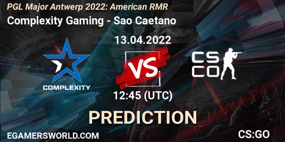Prognose für das Spiel Complexity Gaming VS Sao Caetano. 13.04.2022 at 13:00. Counter-Strike (CS2) - PGL Major Antwerp 2022: American RMR