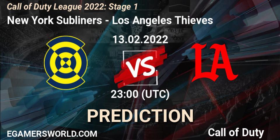 Prognose für das Spiel New York Subliners VS Los Angeles Thieves. 12.02.22. Call of Duty - Call of Duty League 2022: Stage 1