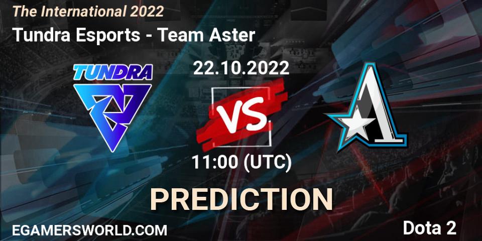 Prognose für das Spiel Tundra Esports VS Team Aster. 22.10.2022 at 11:59. Dota 2 - The International 2022