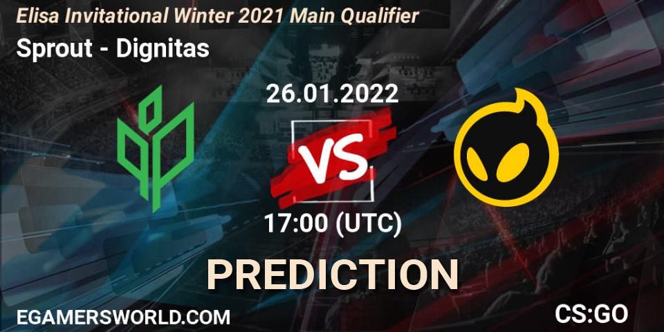 Prognose für das Spiel Sprout VS Dignitas. 26.01.2022 at 14:40. Counter-Strike (CS2) - Elisa Invitational Winter 2021 Main Qualifier