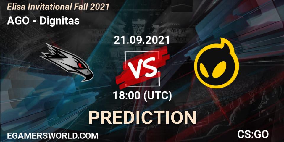 Prognose für das Spiel AGO VS Dignitas. 21.09.2021 at 18:00. Counter-Strike (CS2) - Elisa Invitational Fall 2021
