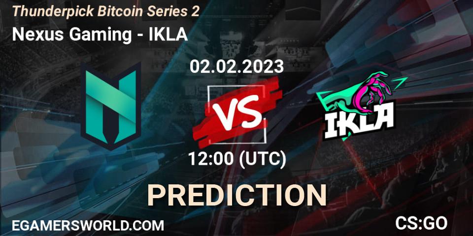 Prognose für das Spiel Nexus Gaming VS IKLA. 02.02.23. CS2 (CS:GO) - Thunderpick Bitcoin Series 2