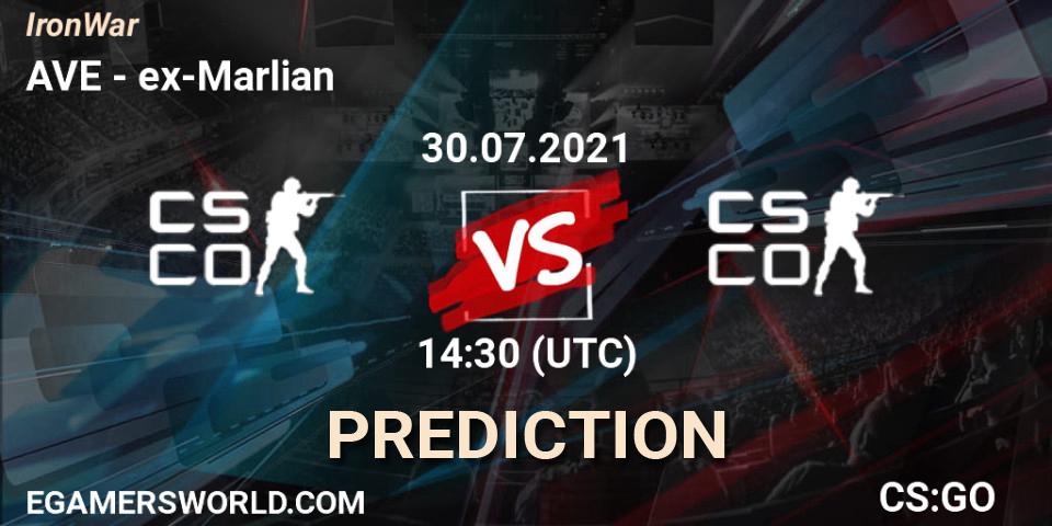 Prognose für das Spiel AVE VS ex-Marlian. 30.07.2021 at 14:40. Counter-Strike (CS2) - IronWar