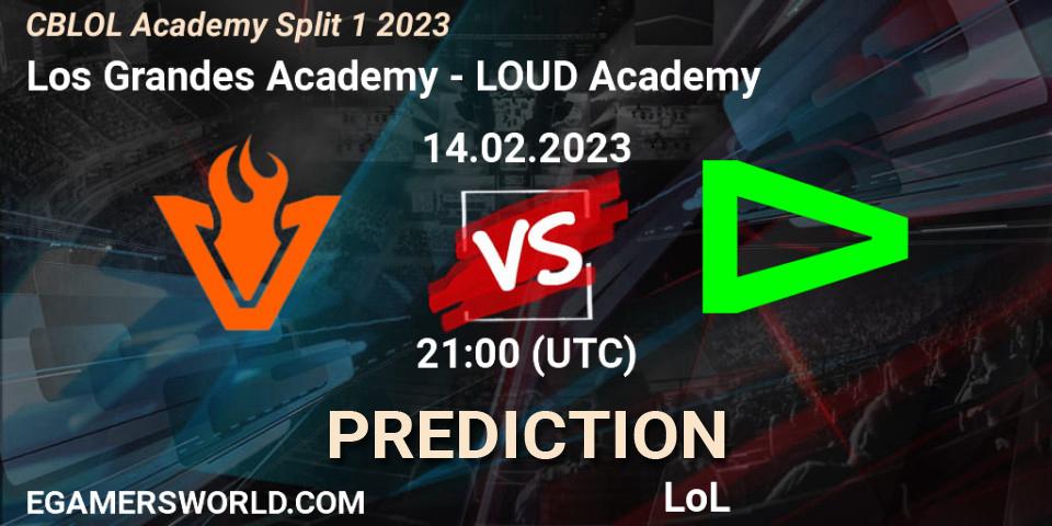 Prognose für das Spiel Los Grandes Academy VS LOUD Academy. 14.02.2023 at 21:00. LoL - CBLOL Academy Split 1 2023