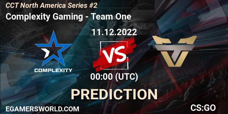 Prognose für das Spiel Complexity Gaming VS Team One. 11.12.22. CS2 (CS:GO) - CCT North America Series #2