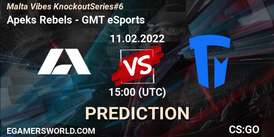 Prognose für das Spiel Apeks Rebels VS GMT eSports. 11.02.22. CS2 (CS:GO) - Malta Vibes Knockout Series #6