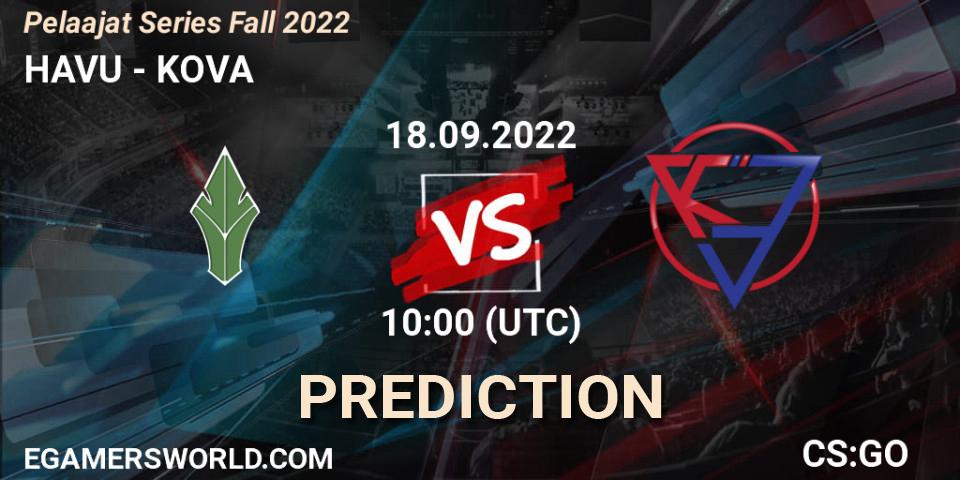 Prognose für das Spiel HAVU VS KOVA. 18.09.22. CS2 (CS:GO) - Pelaajat Series Fall 2022