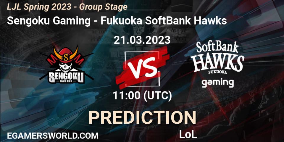 Prognose für das Spiel Sengoku Gaming VS Fukuoka SoftBank Hawks. 21.03.23. LoL - LJL Spring 2023 - Group Stage