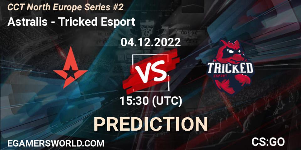 Prognose für das Spiel Astralis VS Tricked Esport. 04.12.2022 at 15:40. Counter-Strike (CS2) - CCT North Europe Series #2