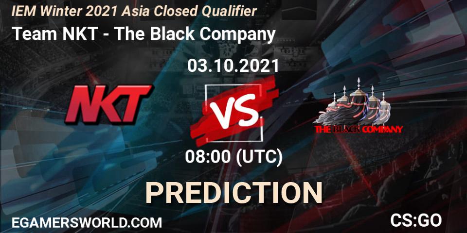 Prognose für das Spiel Team NKT VS The Black Company. 03.10.2021 at 08:00. Counter-Strike (CS2) - IEM Winter 2021 Asia Closed Qualifier