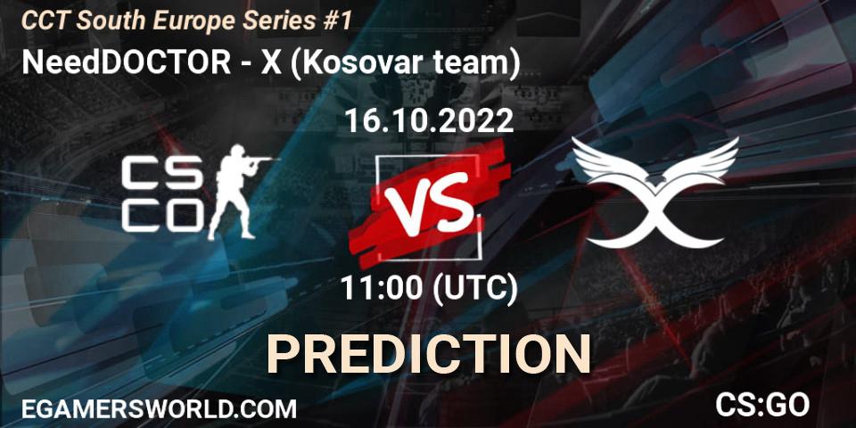 Prognose für das Spiel NeedDOCTOR VS X (Kosovar team). 16.10.2022 at 11:00. Counter-Strike (CS2) - CCT South Europe Series #1
