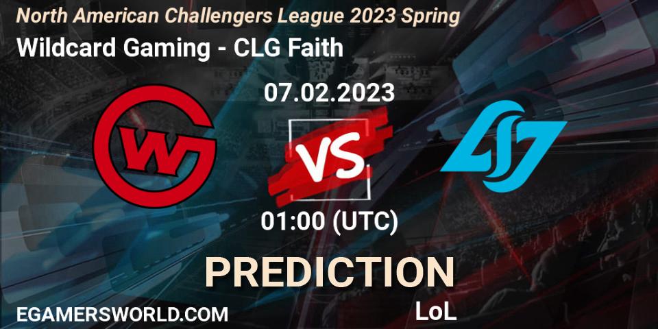Prognose für das Spiel Wildcard Gaming VS CLG Faith. 07.02.23. LoL - NACL 2023 Spring - Group Stage