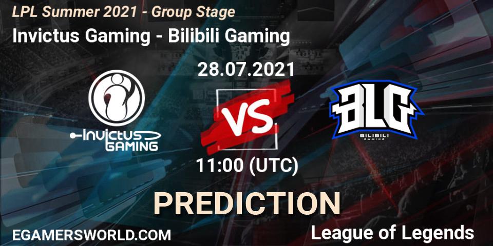 Prognose für das Spiel Invictus Gaming VS Bilibili Gaming. 28.07.21. LoL - LPL Summer 2021 - Group Stage