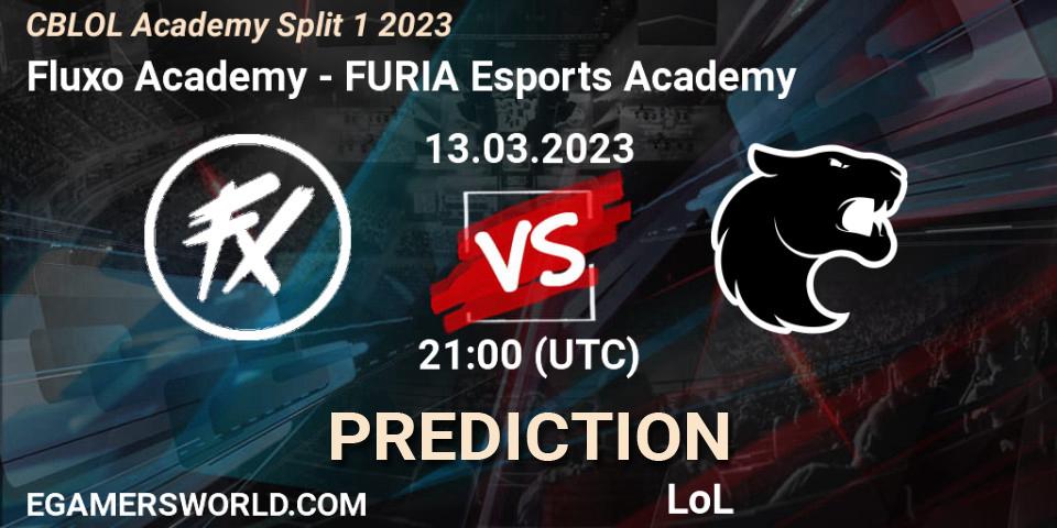 Prognose für das Spiel Fluxo Academy VS FURIA Esports Academy. 13.03.2023 at 21:00. LoL - CBLOL Academy Split 1 2023