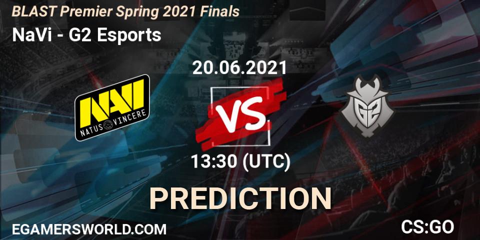 Prognose für das Spiel NaVi VS G2 Esports. 20.06.2021 at 13:30. Counter-Strike (CS2) - BLAST Premier Spring 2021 Finals