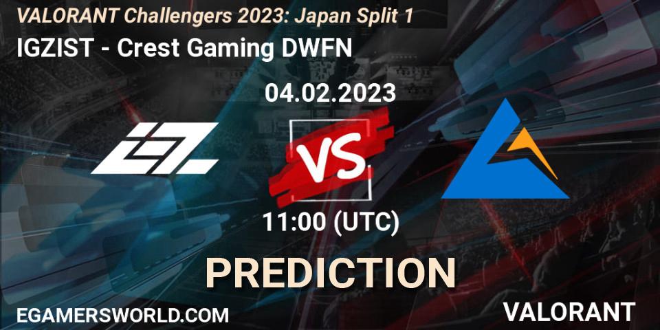 Prognose für das Spiel IGZIST VS Crest Gaming DWFN. 04.02.23. VALORANT - VALORANT Challengers 2023: Japan Split 1
