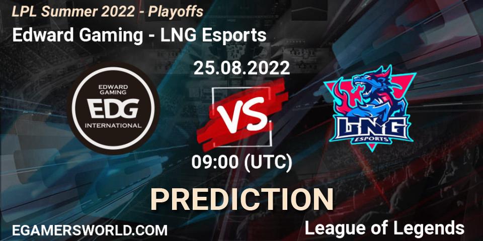 Prognose für das Spiel Edward Gaming VS LNG Esports. 25.08.22. LoL - LPL Summer 2022 - Playoffs