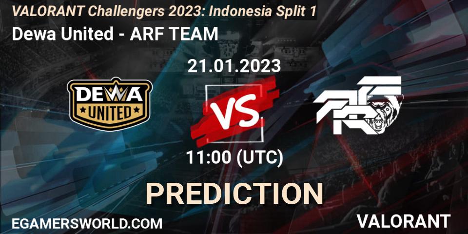 Prognose für das Spiel Dewa United VS ARF TEAM. 21.01.2023 at 11:00. VALORANT - VALORANT Challengers 2023: Indonesia Split 1