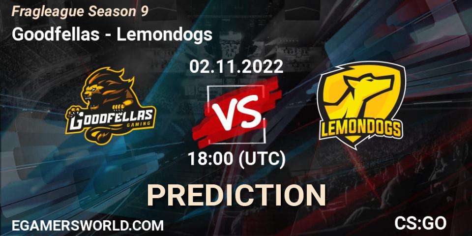 Prognose für das Spiel Goodfellas VS Lemondogs. 02.11.22. CS2 (CS:GO) - Fragleague Season 9