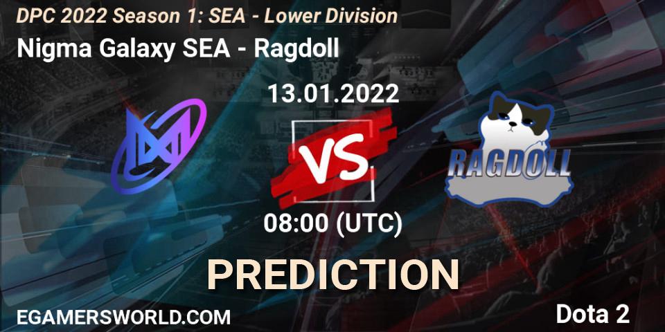 Prognose für das Spiel Nigma Galaxy SEA VS Ragdoll. 13.01.22. Dota 2 - DPC 2022 Season 1: SEA - Lower Division