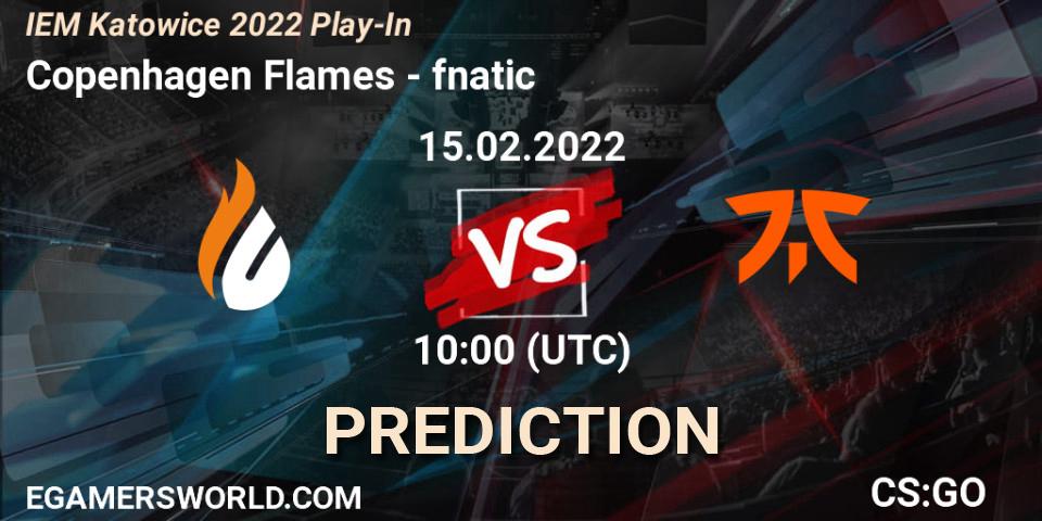 Prognose für das Spiel Copenhagen Flames VS fnatic. 15.02.2022 at 10:00. Counter-Strike (CS2) - IEM Katowice 2022 Play-In