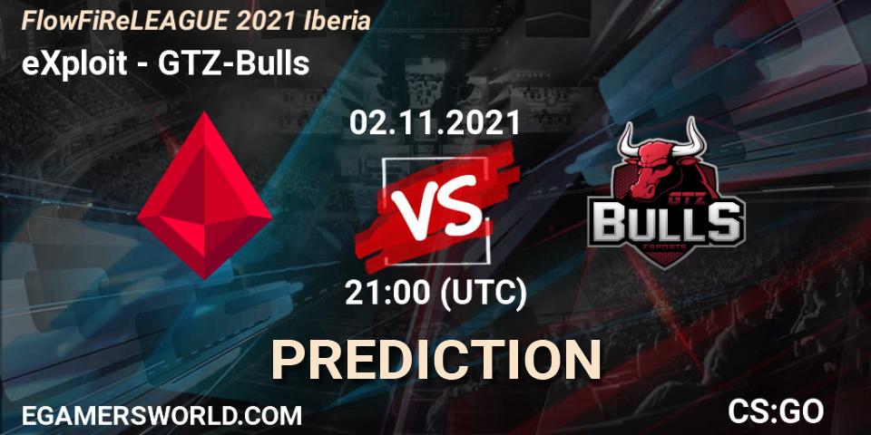 Prognose für das Spiel eXploit VS GTZ-Bulls. 02.11.21. CS2 (CS:GO) - FlowFiReLEAGUE 2021 Iberia