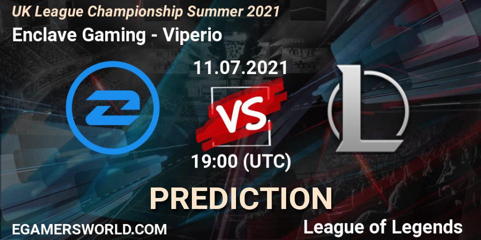 Prognose für das Spiel Enclave Gaming VS Viperio. 11.07.2021 at 19:00. LoL - UK League Championship Summer 2021