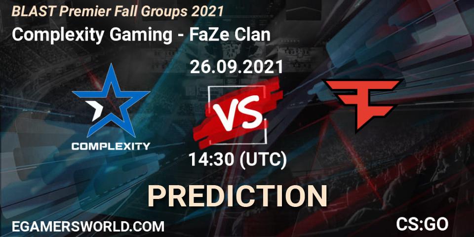 Prognose für das Spiel Complexity Gaming VS FaZe Clan. 26.09.21. CS2 (CS:GO) - BLAST Premier Fall Groups 2021