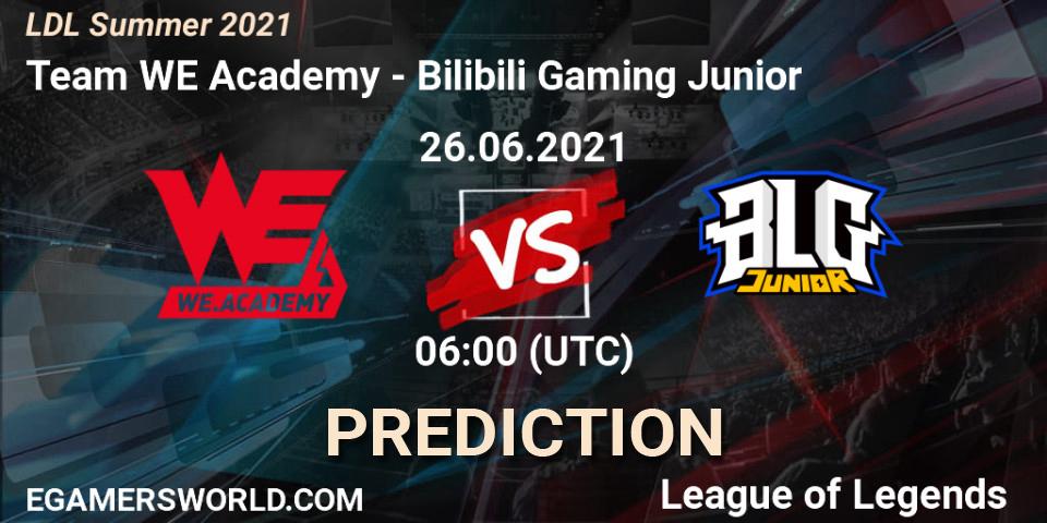 Prognose für das Spiel Team WE Academy VS Bilibili Gaming Junior. 26.06.2021 at 06:00. LoL - LDL Summer 2021