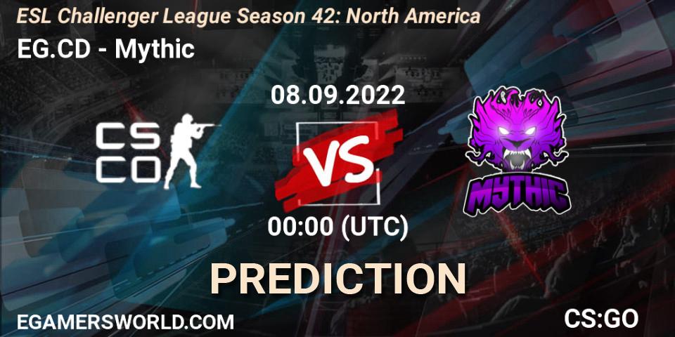 Prognose für das Spiel Evil Geniuses Black VS Mythic. 27.09.2022 at 00:30. Counter-Strike (CS2) - ESL Challenger League Season 42: North America