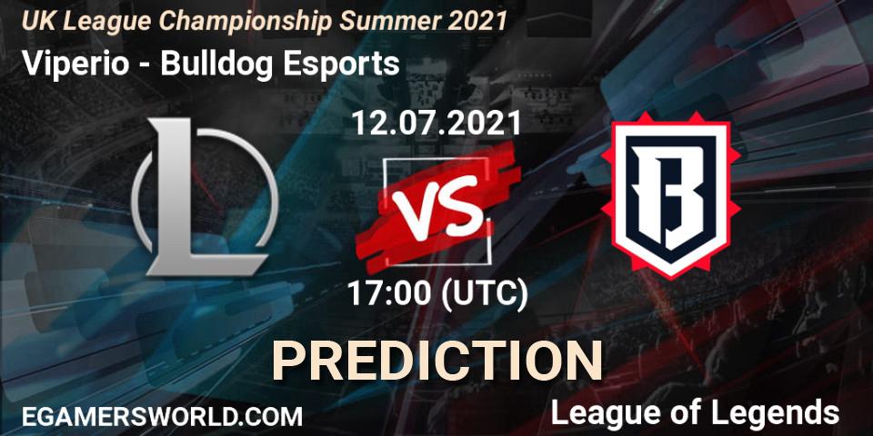 Prognose für das Spiel Viperio VS Bulldog Esports. 12.07.2021 at 17:00. LoL - UK League Championship Summer 2021