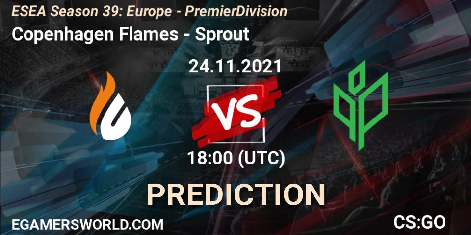 Prognose für das Spiel Copenhagen Flames VS Sprout. 02.12.21. CS2 (CS:GO) - ESEA Season 39: Europe - Premier Division