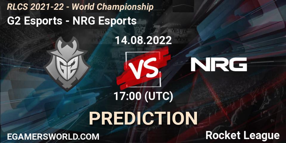 Prognose für das Spiel G2 Esports VS NRG Esports. 14.08.22. Rocket League - RLCS 2021-22 - World Championship