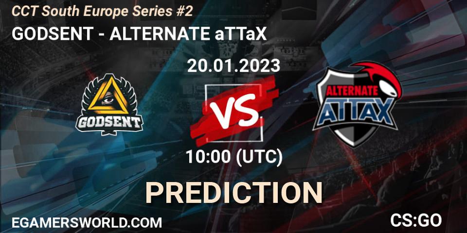 Prognose für das Spiel GODSENT VS ALTERNATE aTTaX. 20.01.2023 at 10:00. Counter-Strike (CS2) - CCT South Europe Series #2