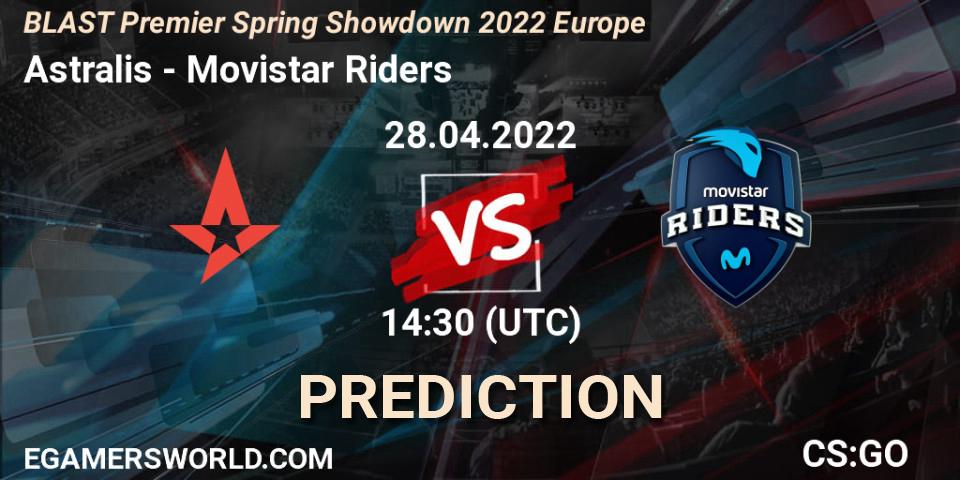 Prognose für das Spiel Astralis VS Movistar Riders. 28.04.22. CS2 (CS:GO) - BLAST Premier Spring Showdown 2022 Europe