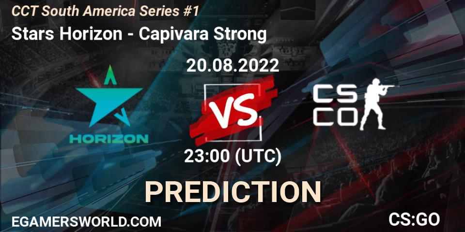 Prognose für das Spiel Stars Horizon VS Capivara Strong. 20.08.2022 at 23:55. Counter-Strike (CS2) - CCT South America Series #1